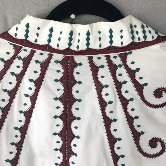 Roja Shirt Womens Large White Western Embroidered Snap Front Long Sleeve Cowgirl - Picture 11 of 16